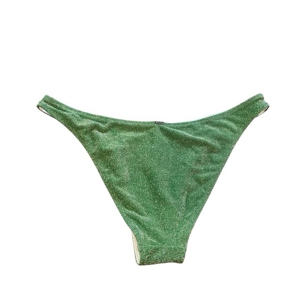 Victoria's Secret PINK SZ SM Forest Pine Shimmer Brazilian Bikini‎ Swim Bottoms~ - Picture 2 of 5